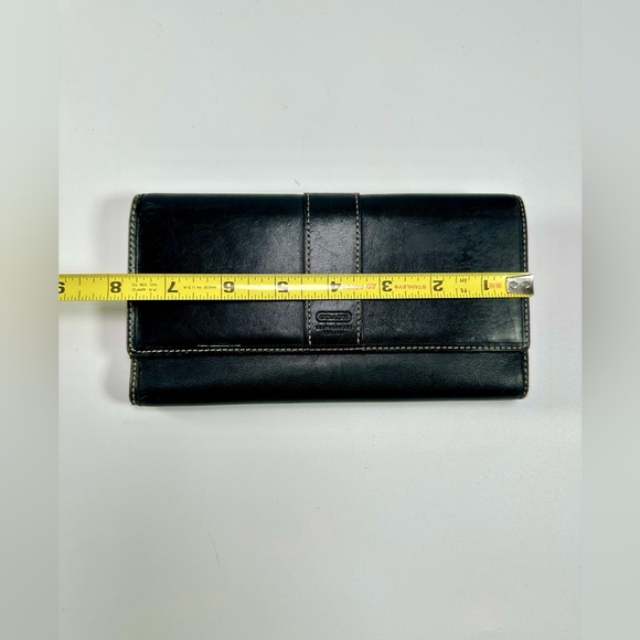 Coach Hampton Leather Tri-fold Wallet in Black - Picture 6 of 7